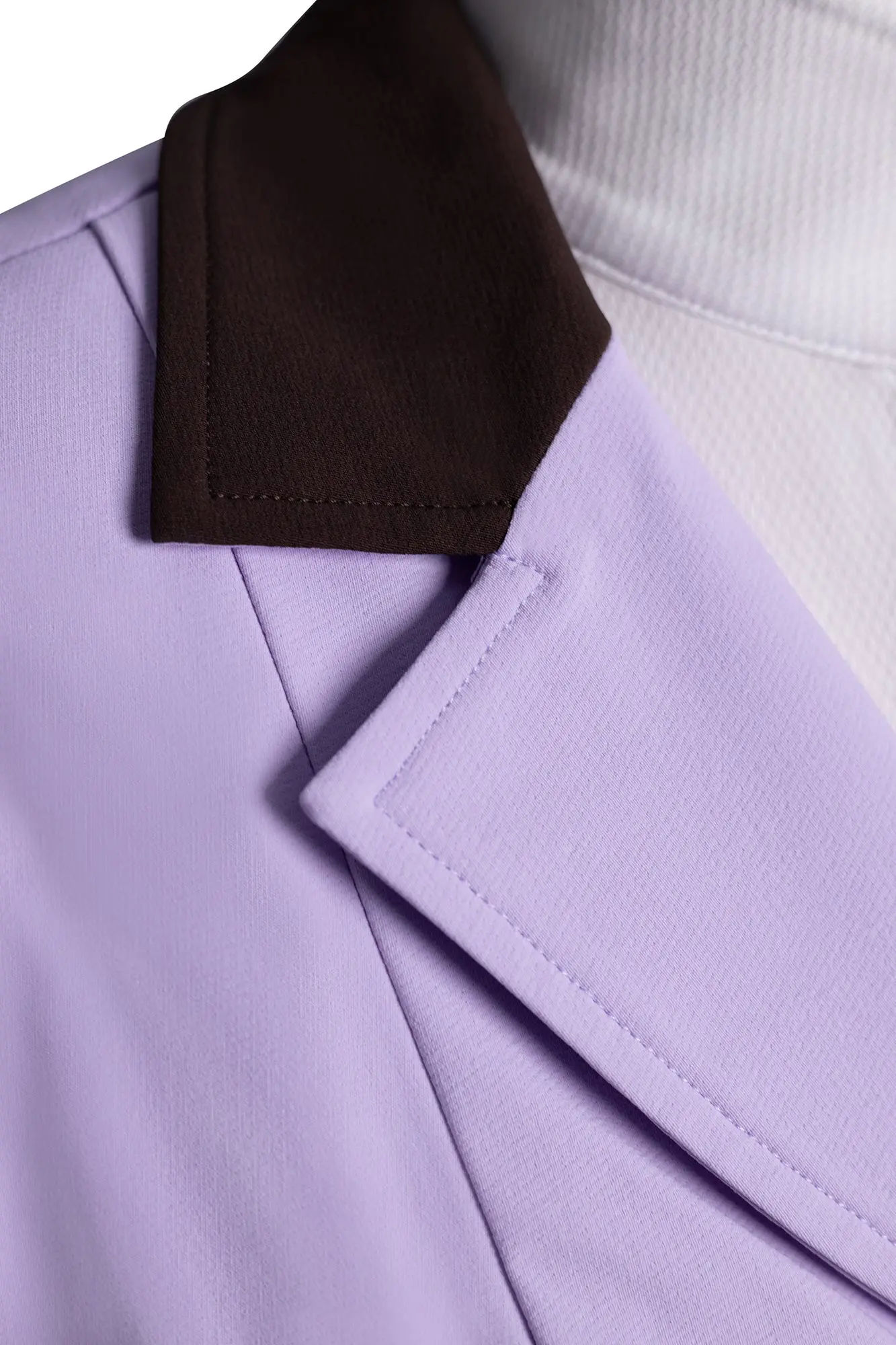 Grand Prix Ladies EQJ 3 Button Show Coat, Lilac with Chocolate Collar - Image 8