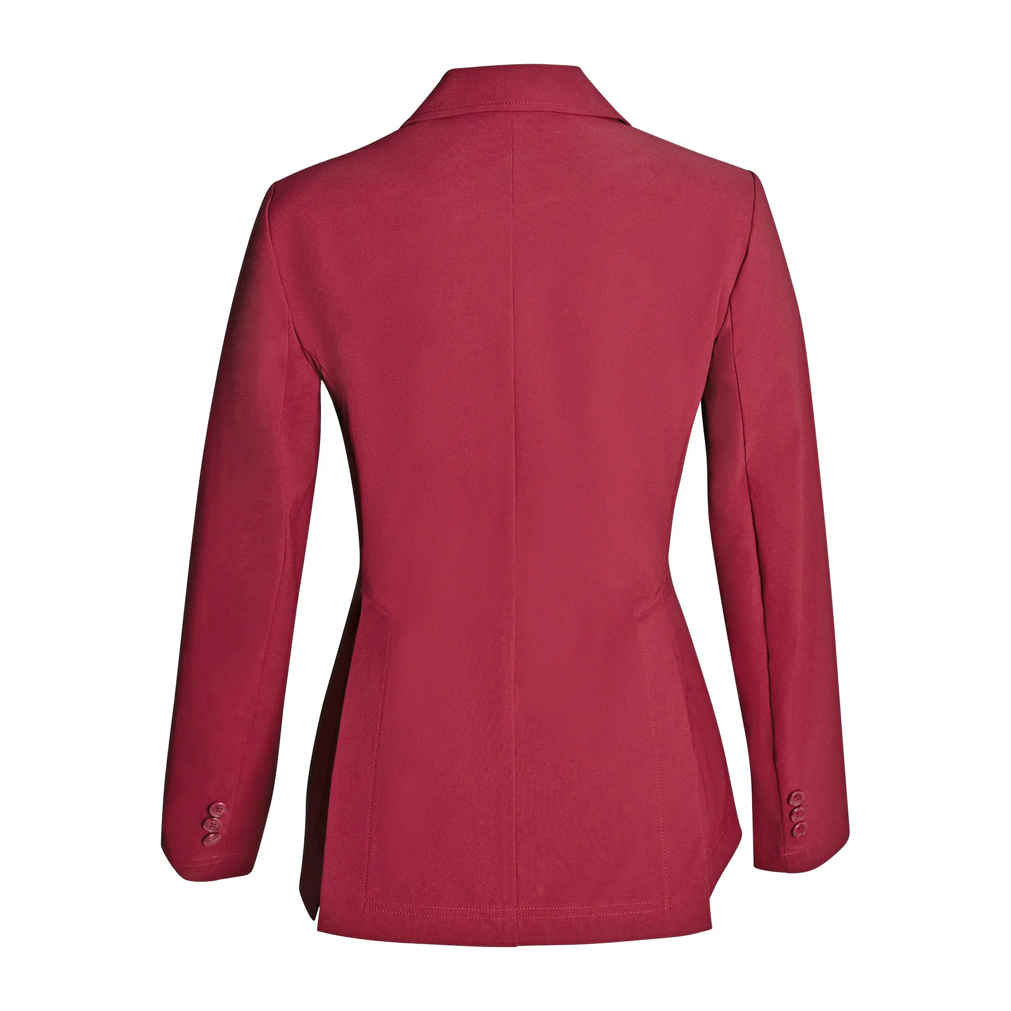Grand Prix Ladies EQJ 3 Button Show Coat, NY Tech Fabric, Burgundy - Image 5