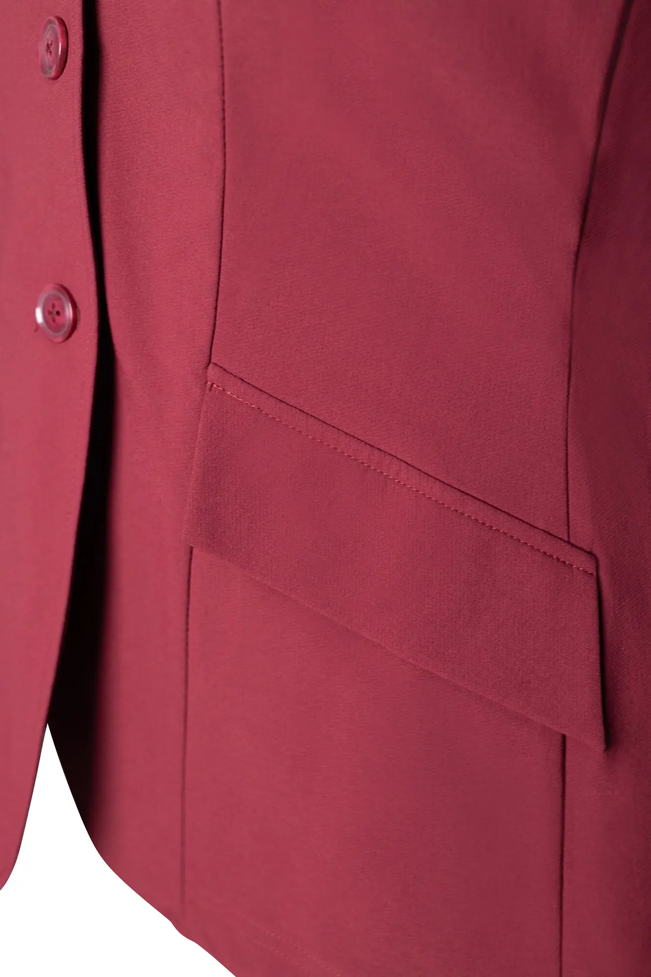 Grand Prix Ladies EQJ 3 Button Show Coat, NY Tech Fabric, Burgundy - Image 6