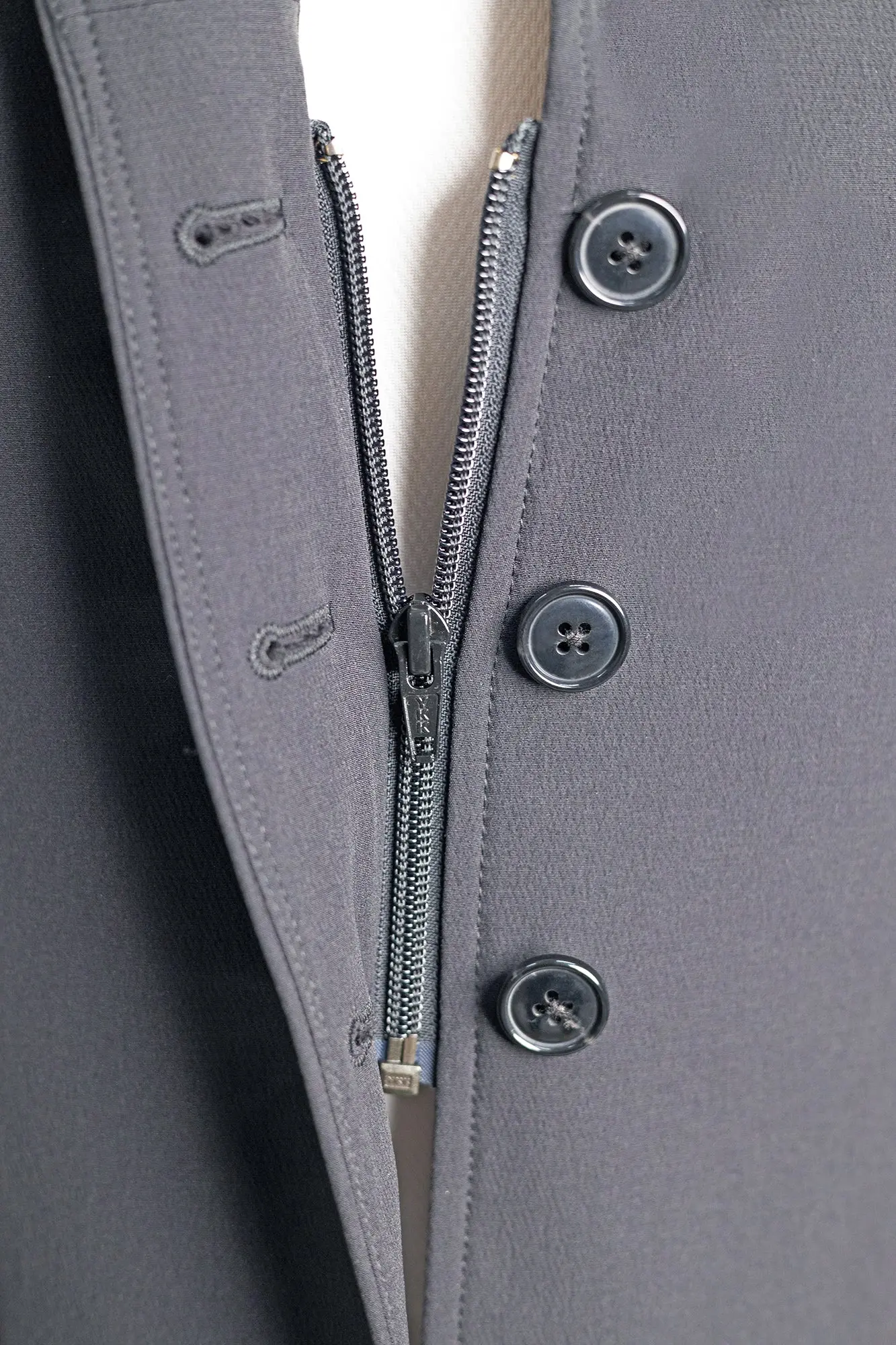 Grand Prix Ladies Quinn Show Coat, 4 Button with Hidden Zipper Closure, Navy - Image 8