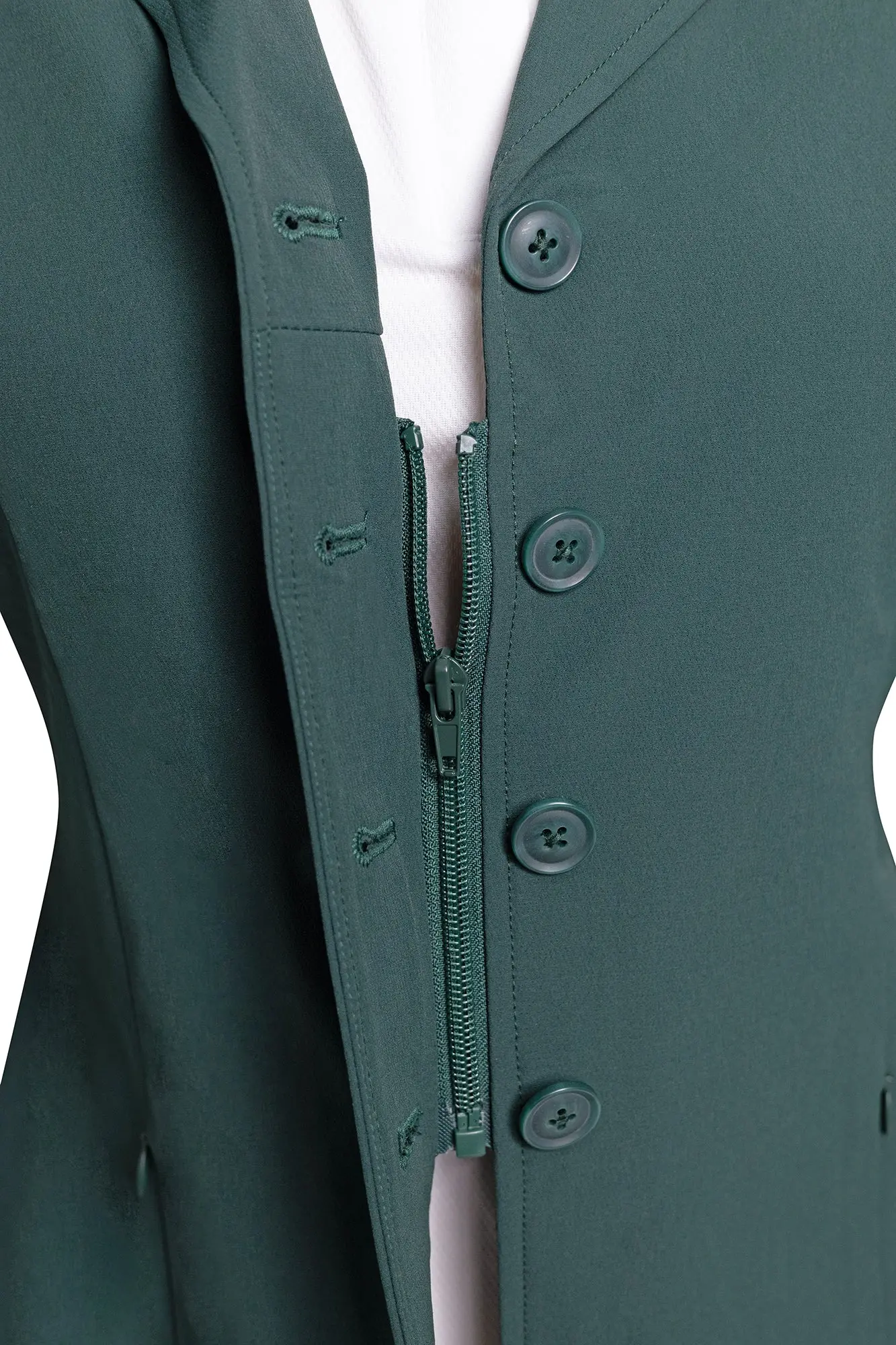 Grand Prix Quinn Show Jacket, 4 Button Front with Hidden Zipper Closure, New Green - Image 6
